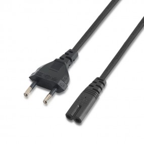Cable alimentación forma 8, CEE7/16/M-C7/H, negro, 1.5 m
